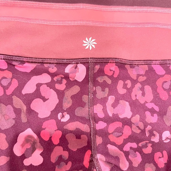 Athleta Elation 7/8 Tight Maroon Leopard Print XS - Picture 5 of 6